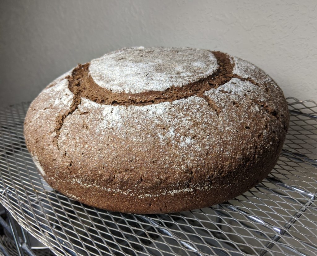 Elevation shot of pumpernickel bread