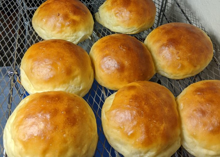 Potato bread rolls fresh from the oven