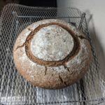 Pumpernickel loaf for use as dip bowl